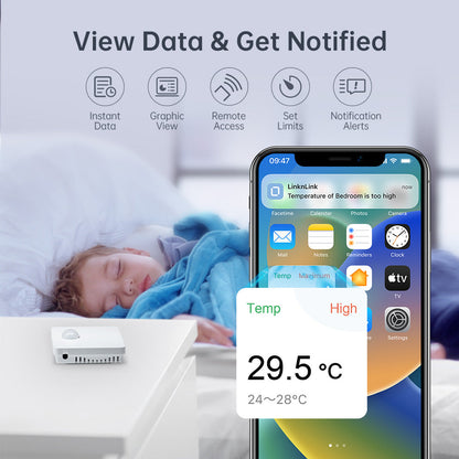 LinknLink Multi Sensor: Temperature and Humidity, PIR Motion Sensor, Brightness Sensor and Switch Button for Automations, Battery Power LinknLink