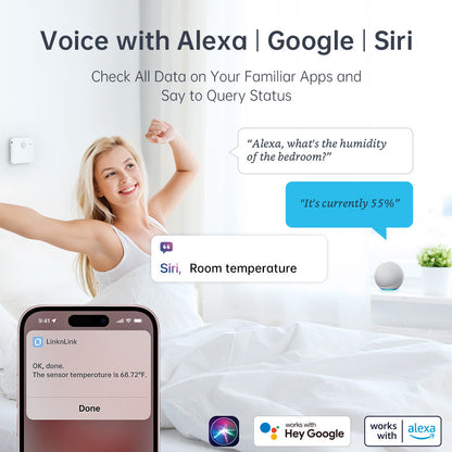 LinknLink Multi Sensor: Temperature and Humidity, PIR Motion Sensor, Brightness Sensor and Switch Button for Automations, Battery Power LinknLink